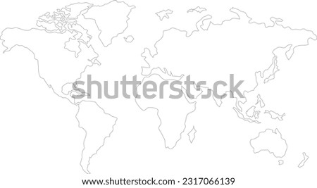 World map isolated on white background Royalty-Free Stock Photo #2317066139