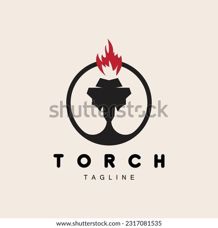 Torch Logo, Fire Design, Letter Logo, Product Brand Icon