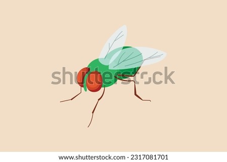insects concept. Contact information. Colored flat vector illustration.