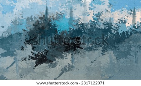 abstract contemporary art painting. Image turned into abstract artworks