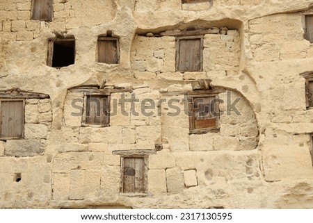 historical wheat barn made of rock hollow karaman stone castle