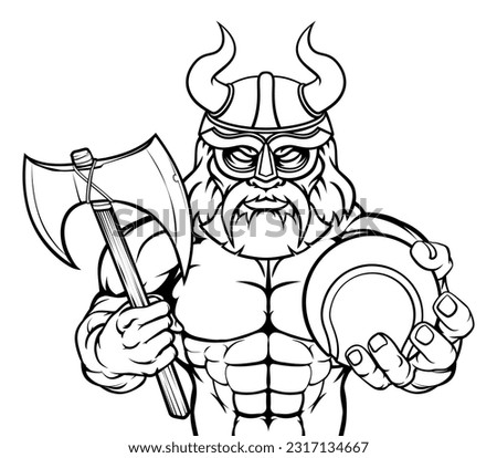 A Viking warrior gladiator tennis sports mascot
