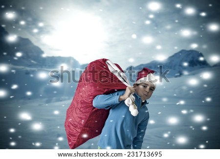children in the snow at christmas