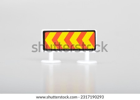 Red and yellow safety reflective road sign