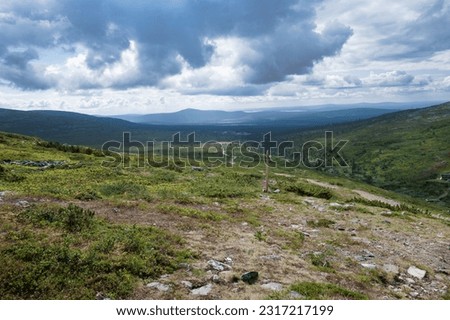 Landscape shot from a hiking road of Pallas fell