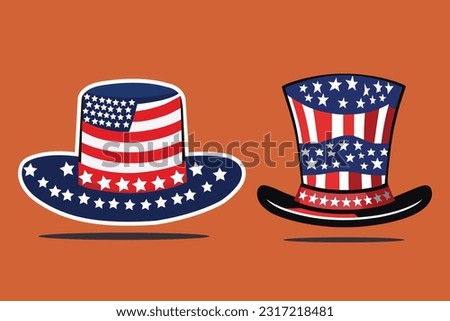 A beautiful fourth American hat, 4th of July USA flag clip art Vector illustration. This is an editable and high quality vector eps file.