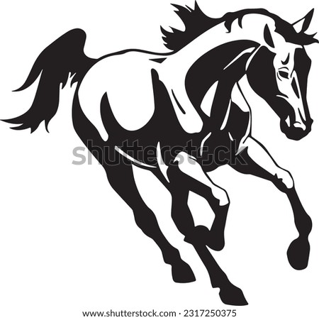monochrome horse illustration vector for logo