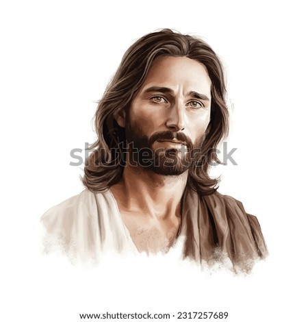 Vector Illustration of Jesus Christ. Royalty-Free Stock Photo #2317257689