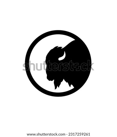 vector logo Buffalo Head, inside a circle.