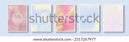 Beautiful Pink and Yellow Pastel Gradient Poster Templates with florid patterns. Swirling floral florid design element on pastel designs. Colorful pastel posters. Vector Illustration. EPS 10. Royalty-Free Stock Photo #2317267977