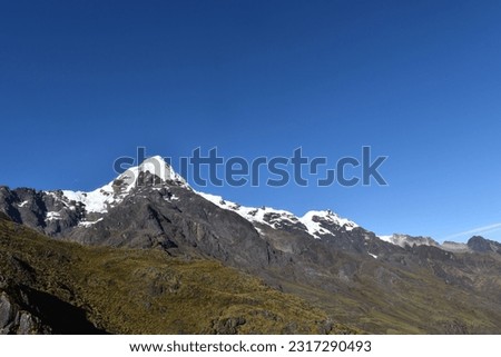 panoramic view of the snowy peak in santa teresa cusco