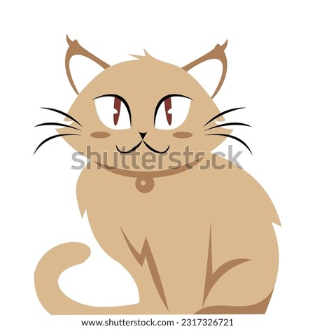 Cute Brown Kitten in Sitting Pose illustration