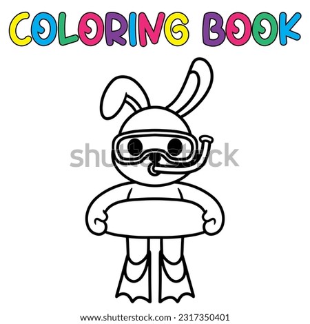 Vector bunny background coloring book or coloring page for kids vector clipart