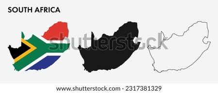 Set of South Africa map isolated on white background, vector illustration design Royalty-Free Stock Photo #2317381329