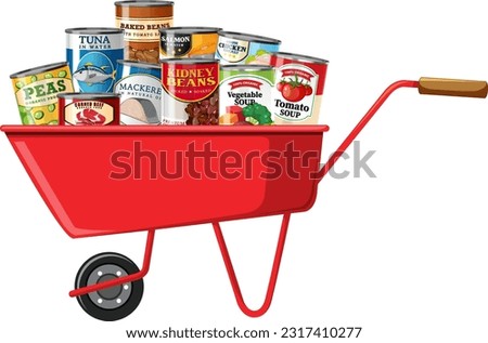 Canned food for sale isolated illustration