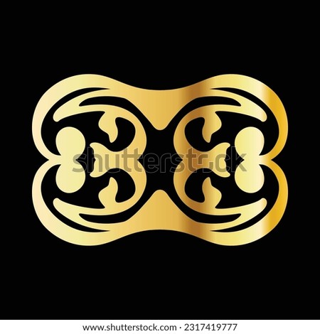 Abstract Gold ornament logo icon vector design bundle. Elegant premium ornament vector logotype symbol editable for your needs,web,design,print, poster free vector image