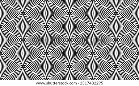 Abstract Seamless Geometric Pattern. Black and White Texture. Vector Art. Royalty-Free Stock Photo #2317432295
