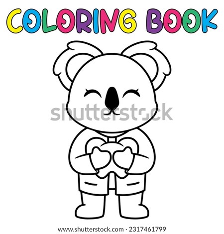 Vector coloring book for children a cute doctor koala. Vector coloring template