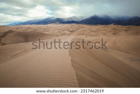 View from atop High Dune | Great Sand Dunes National Park and Preserve, Colorado, USA Royalty-Free Stock Photo #2317462019