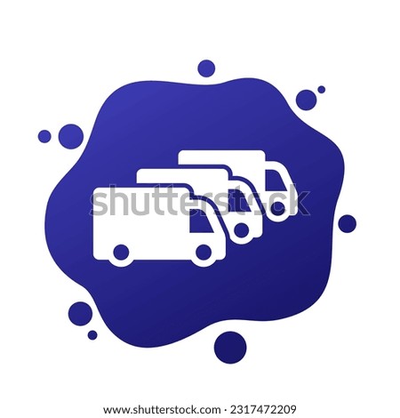 car fleet icon with vans, vector Royalty-Free Stock Photo #2317472209