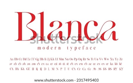 A Modern Serif Font with a big set of ligatures and alternates, this typeface can be used for logos as well as for many other purposes. Royalty-Free Stock Photo #2317495403