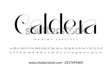 An Elegant Thin Sans Serif Font with a big set of ligatures and alternates, this font can be used for logos Royalty-Free Stock Photo #2317495405