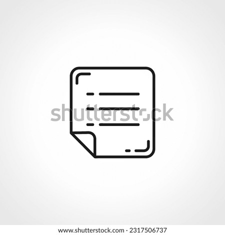 document line icon. line note paper outline icon