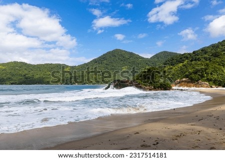 view of the beautiful landscape of Trindade beach, Paraty, RJ. Royalty-Free Stock Photo #2317514181