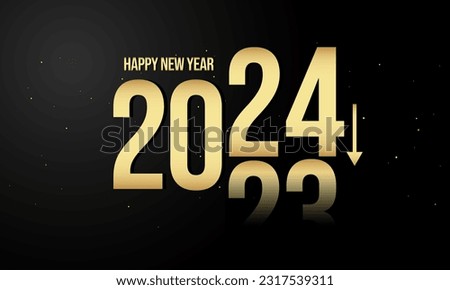2024 Happy New Year Vector Background. Greeting Card, Banner, Poster. Vector Illustration. Royalty-Free Stock Photo #2317539311