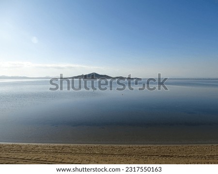 View of the Baron's Island in Mar Menor, La Manga (Murcia)