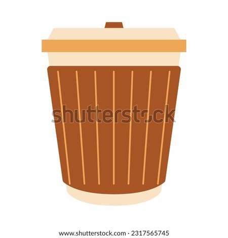 Coffee Illustration Isolated On White Backgroud. A Cup Of Coffee, Iced Coffee, Hot Coffee, Flat Carton Illustration. energetic beverage brewing cafe or bar and restaurant.