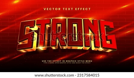 Luxury strong 3d editable vector text effect. Modern concept text effect, with combination red and gold colors. Royalty-Free Stock Photo #2317584015