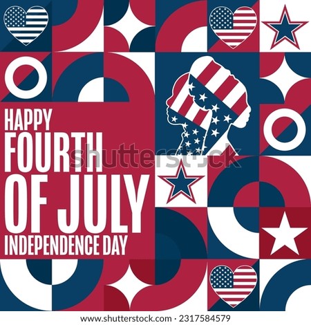Happy Independence Day. 4th of July. USA. Holiday concept. Template for background, banner, card, poster with text inscription. Vector EPS10 illustration