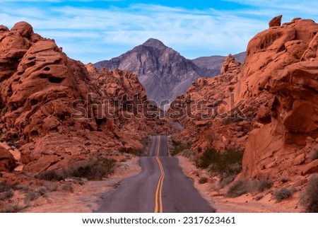 Beautiful morning at Valley of fire state park in Nevada, USA Royalty-Free Stock Photo #2317623461
