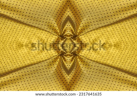 Seamless texture. Fabric with a metallic sheen in small polka dots. Golden color. March with pride with our stretchy silk twill! Here is a fairly smooth twill, the front side gives off a matte sheen
