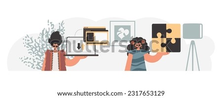 A collect of SEO stars. Synchronization and security of information capacity concept. Trendy style, Vector Illustration