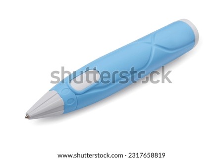 Stylish light blue 3D pen isolated on white