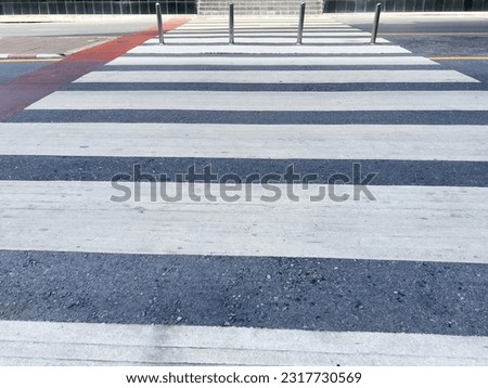 Crosswalk in a city without people walking