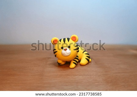 Yellow Super Cute Clay Tiger