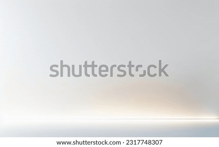 Beautiful light minimalistic background for a presentation. Glow of built-in warm lighting on a white wall.