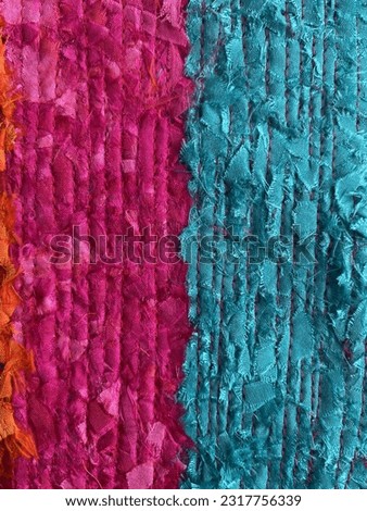 Fuchsia pink and turquoise self textured fabric