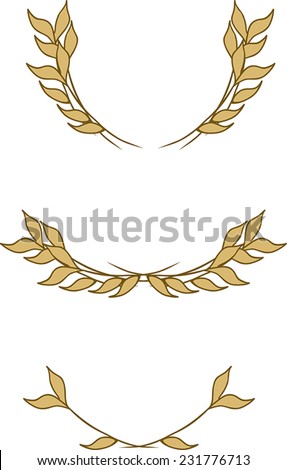 Set of wreaths with leaves