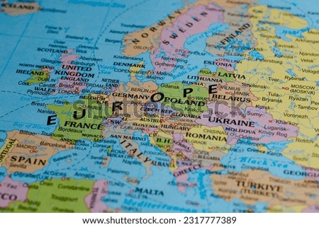 World Map Close-Up View city  Royalty-Free Stock Photo #2317777389