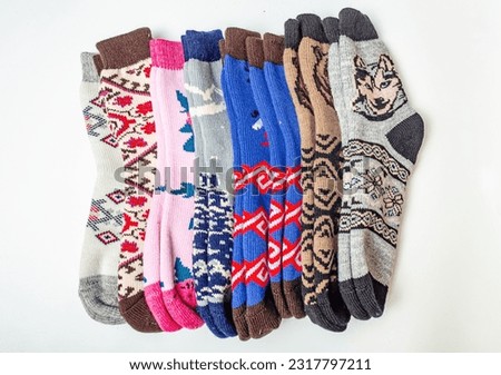 Set of warm wool winter socks.