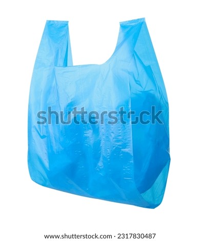 One light blue plastic bag isolated on white Royalty-Free Stock Photo #2317830487