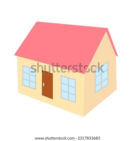 Illustration of a three-dimensional house.