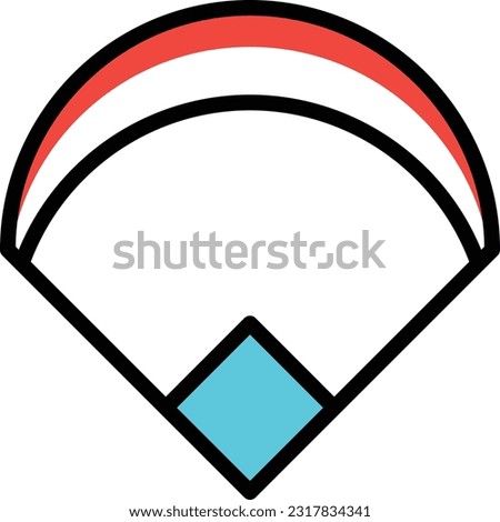 baseball field Vector illustration on a transparent background. Premium quality symmbols. Line Color vector icons for concept and graphic design.