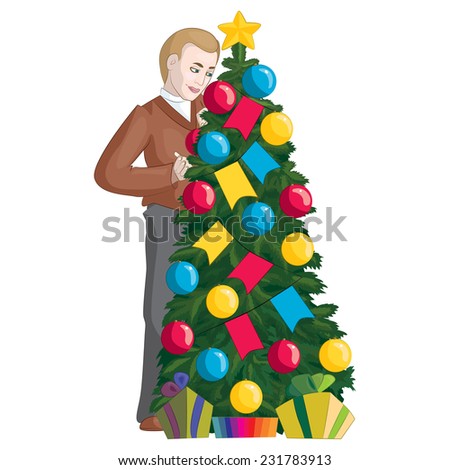 Man and tree are in two different layers. Thus, this image can be used in its present form, and separating the men from the tree