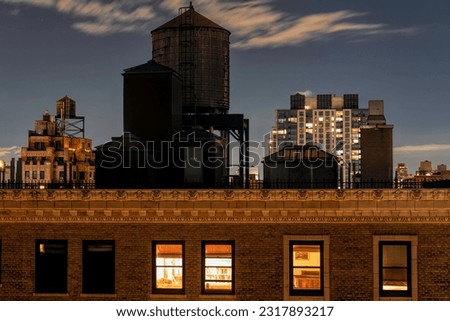 Water tower atop a Manhattan
