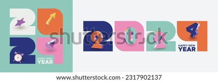 2024 new year with unique number design. Greeting concept for 2024 new year celebration Royalty-Free Stock Photo #2317902137